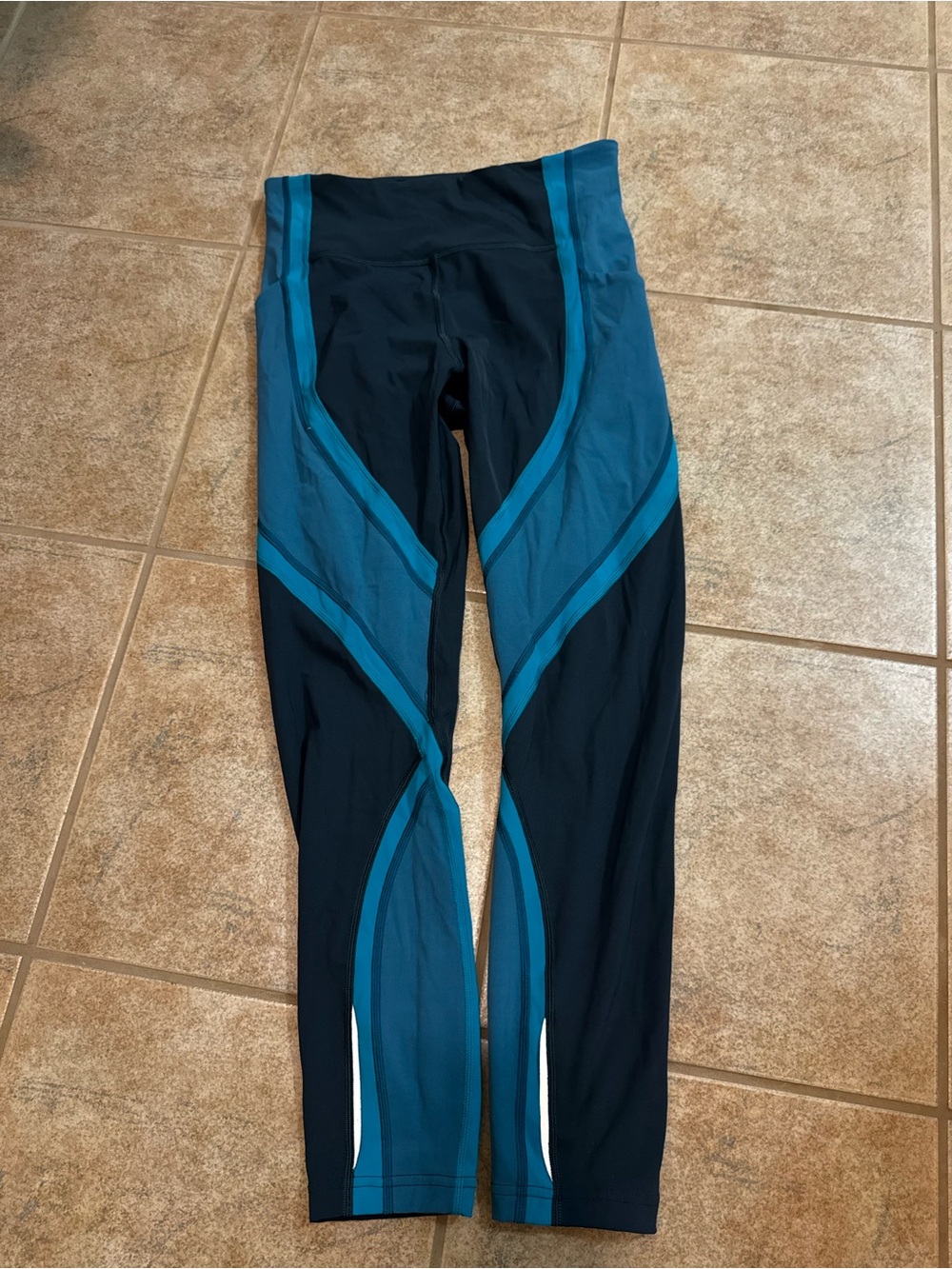 lululemon athletica Dark Teal and Deep Blue Performance Leggings